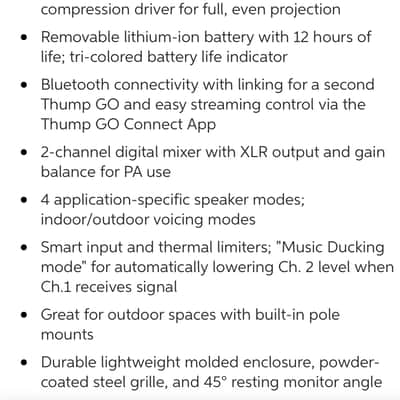 Mackie Thump GO Portable Loudspeaker with Bluetooth 2021 - Present - Black image 3