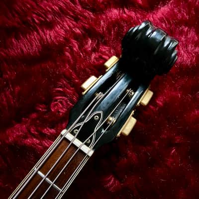 c.late 1960s Aria/Univox Matsumoku EB-1 Style Scroll Bass MIJ Vintage Bass Very Rare Bass “Brown” image 3