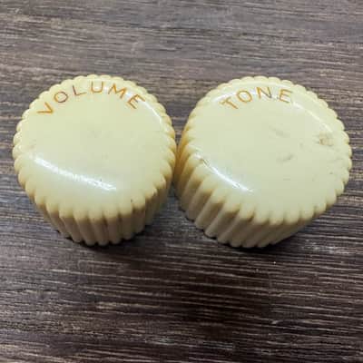 Harmony Cupcake Volume & Tone Knobs 60s - Cream Rocket Stratotone Airline image 4