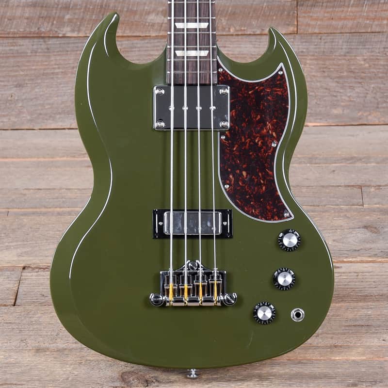 Gibson USA SG Standard Bass Olive Drab w/Tortoise Pickguard (CME