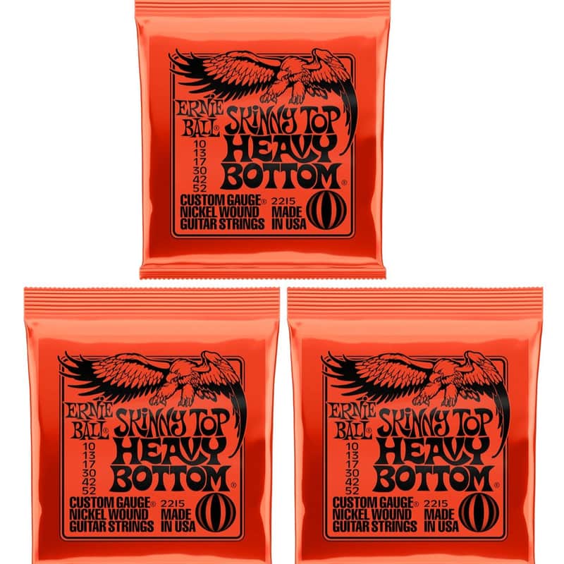 Ernie Ball Skinny Top Heavy Bottom Electric Guitar Strings 3 Set Bundle 10-52 image 1
