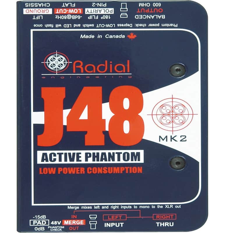 Radial J48 Active 48V Phantom Power Active Direct Box image 1