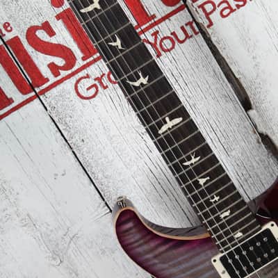 PRS CE 24 Electric Guitar Flame Maple Faded Gray Black Purple Burst with Gig Bag image 10