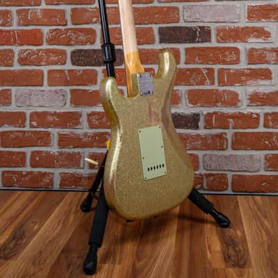 Fender Custom Shop W25 1962 Stratocaster Heavy Relic Gold Sparkle Boos Leather Custom Pickguard 2025 w/OHSC image 6