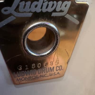 Vintage Ludwig 14x12 Marching Snare Drum White Monroe USA #3180885 w/ Strap image 2