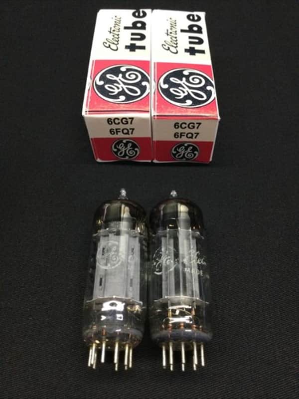 MATCHED PAIR GE 6CG7 (3 Plate Design) Vintage AUDIO VACUUM TUBES Tested 10.8787 image 1