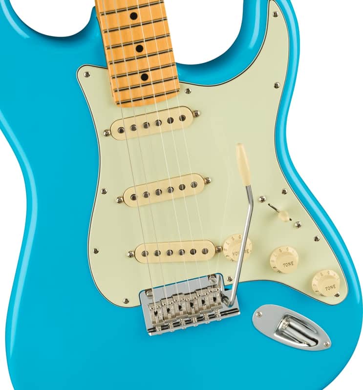 Fender American Professional II Stratocaster Guitar Maple Fingerboard, Miami Blue w/ Deluxe Case image 1
