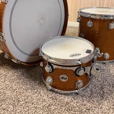 DW Collector's Maple/Mahogany 3 Piece Drum Kit 2014 - Burnt Orange Glass image 5