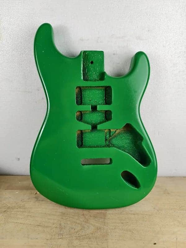 Green Poplar Wood Strat Stratocaster Style Guitar Body image 1
