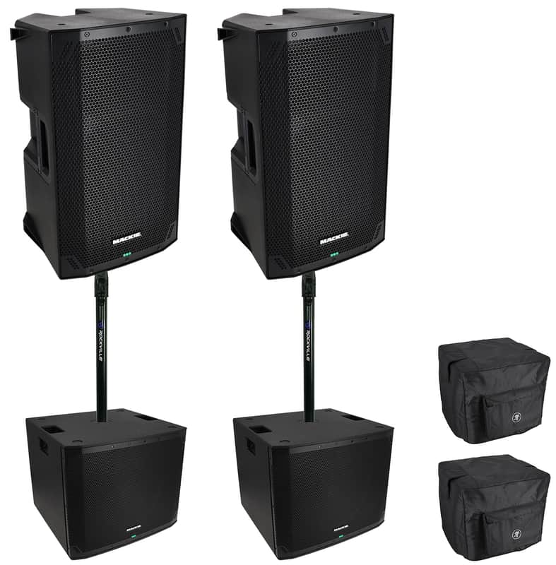 (2) Mackie Thump12 V4 12” Active DJ PA Speakers w/Bluetooth+Thump18S V4 18" Subs image 1