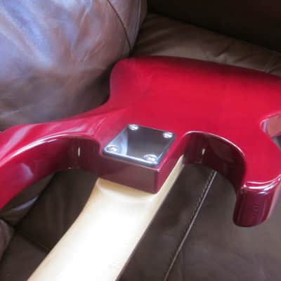J. Reynold 4-String Electric Bass - Red/White image 4