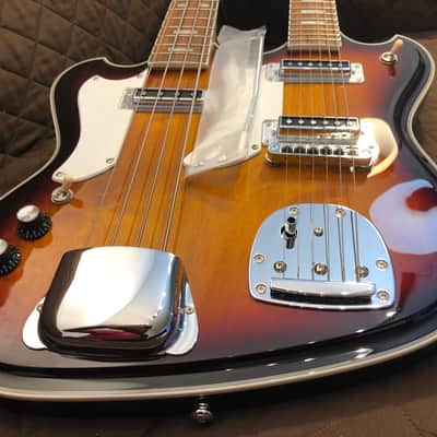 Eastwood MRG Series Double-Neck LH Bound Maple Top Body & Neck 4/6-String Electric Guitar w/Gig Bag for Left Handed Players image 11