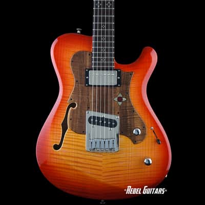 Knaggs Guitars Choptank Hollowbody in Lemon Cherry Burst with 15th Ann Navajo Sun Package image 1
