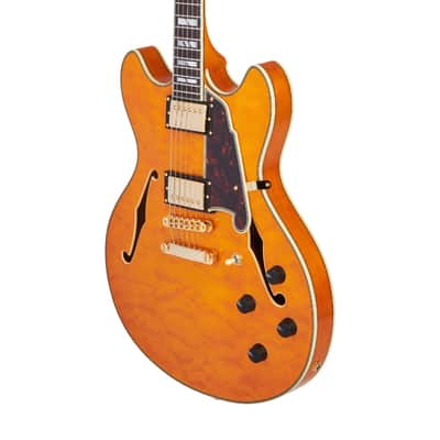D'Angelico Excel DC XT Vintage Natural Quilt w/Case image 5