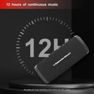CERWIN-VEGA! Vega Mini Portable Bluetooth Speaker, VMBLK Powerful Bass, Portable Wireless Speaker for Travel, Home, and Outdoor Use – Black image 5