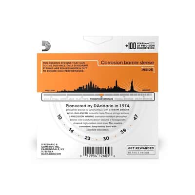 3 Pack, D'Addario EJ15-3D 10-47 Extra Light Phos Bronze Acoustic Guitar Strings image 3