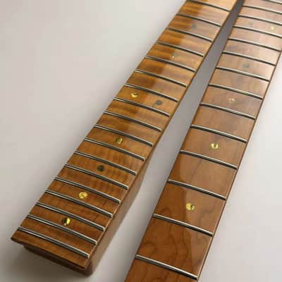 Roasted Tiger Flame Maple Strat Style Guitar Neck, 22 Frets image 4