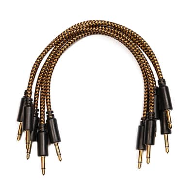 15cm (5 cables)- Eurorack Braided Patch Cables with Gold Plated Connectors 3.5mm Mono image 1