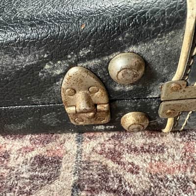 1970s-1980s Fender Mustang Musicmaster Lead I II III Vintage Black Tolex Hardshell Case! image 4