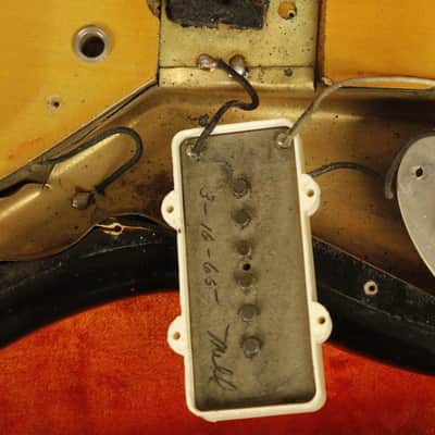 all original 1965 Fender Jazzmaster Sunburst clay dots, January of '65 image 24