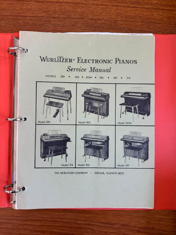 Wurlitzer Service Manual Electric Piano Wurlitzer 200/200a image 1
