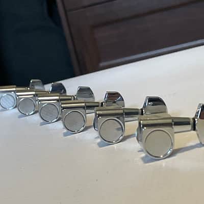 1990's Korean Era Ibanez RG & S Series Chrome Dual Pin Tuning Pegs Tuners 6 In LIne image 3
