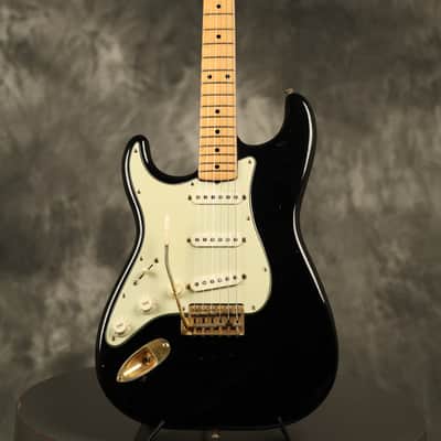 1960 Fender LEFT-HANDED Stratocaster factory assembled with '57 neck Custom Color BLACK with GOLD hardware!!! image 2