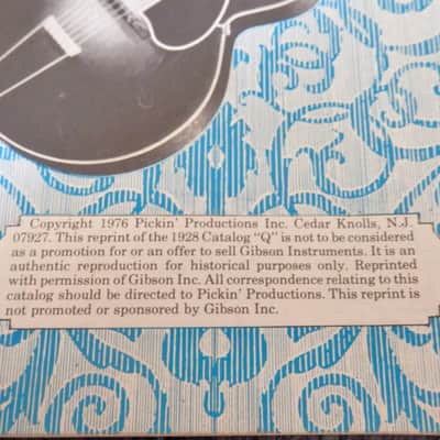 Gibson Catalogue 'Q' - 1928 – A 1976 Paper re-print by Pickin' Productions, USA. image 10