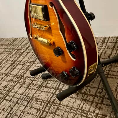 Brewton Les Paul Style Semi-Hollow Body Electric Guitar - Sunburst image 5