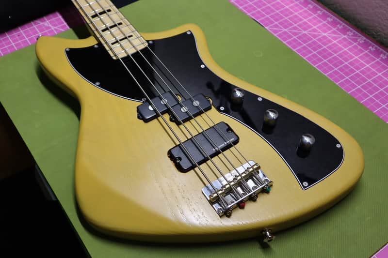 SkunkWerx USA Custom "Aster" Meteora Bass 2021 Butterscotch Fender Japanese JB Neck SD Dragonfire image 1