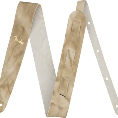 Genuine Fender Tie Dye Leather Guitar Strap, Natural, 2" Wide image 3