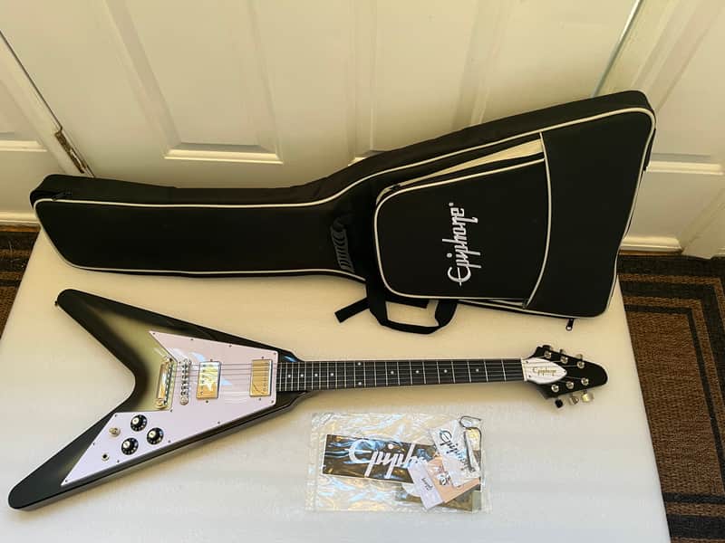 NEW Epiphone Flying V '70s Silverburst 1970s Case Papers_288 image 1