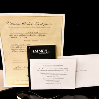 2008 Hamer USA Newport 90 Willcutt Custom Order, Maple Carved Top & Ebony Board, COA & Case image 16