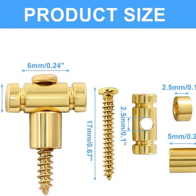 2 PCS Guitar Roller String Retainers - Guitar Roller String Trees Retainer - Strings Trees Replacement Parts for Electric Guitars - Gold imagen 2