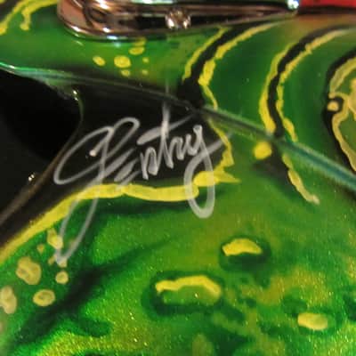 Gene Simmons Cort Axe Bass - Custom Painted by Gentry Riley - Green Serpent image 8