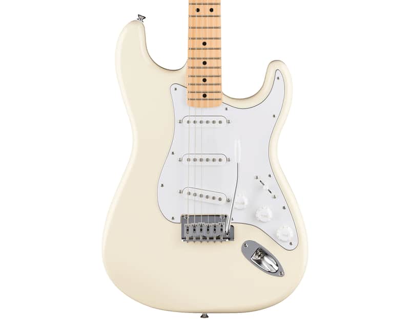Used Fender Standard Stratocaster Electric Guitar - Olympic White w/Maple FB image 1
