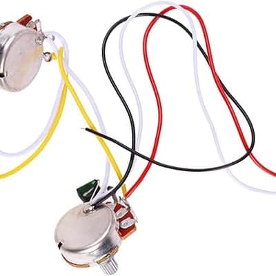 Bass Wiring Harness, 1 Volume 2 Tone 250K Pots Switch Wiring Harness Prewired Kits For Bass/Electric Guitar Parts image 1