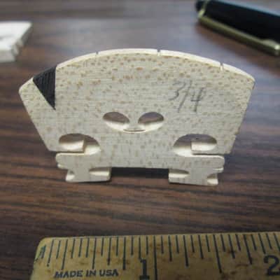 Aubert Violin Bridge slotted/fitted w/rosewood 3/4 2010s Natural image 2