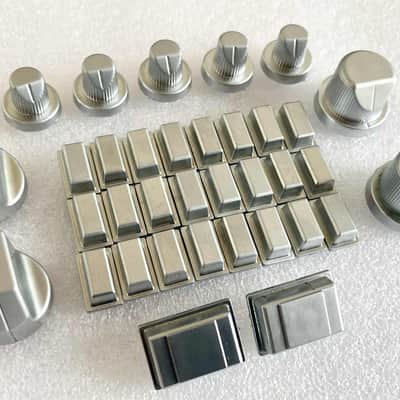 silver knobs/buttons set compatible TB-303 RE-303 TT-303