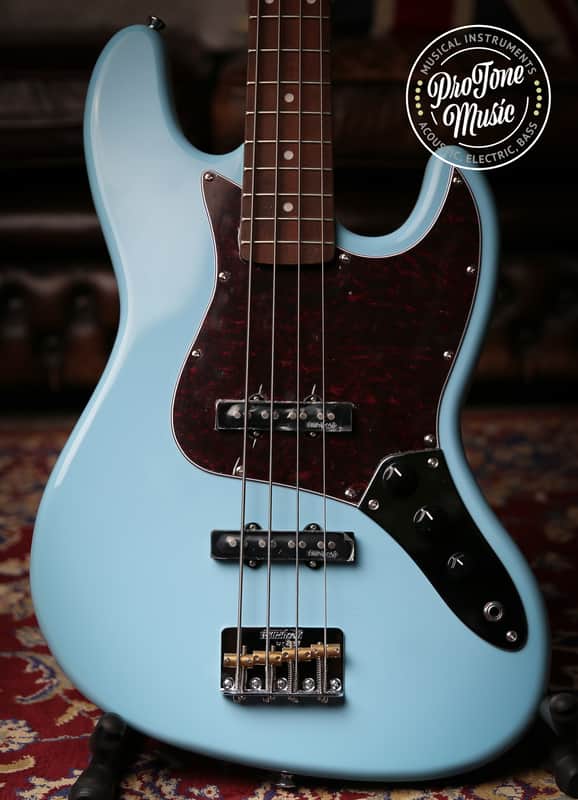 Vintage VJ74 Reissued Bass Laguna Blue Matching Colour Headstock image 1