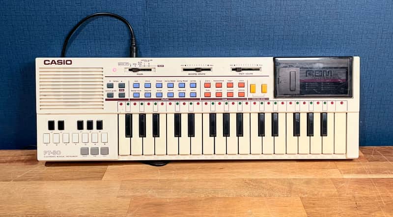 Casio PT-80 32-Key Mini Synthesizer - White w/ power supply image 1