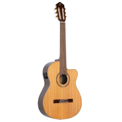Ortega RCE159SN Performer Series Solid Cedar Top  Mahogany Neck Cutaway Nylon 6-String Classical Acoustic-Electric Guitar w/Gig Bag image 2