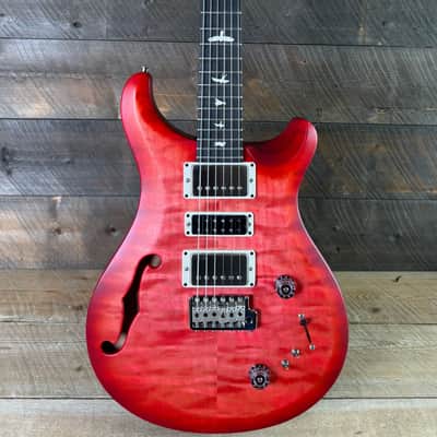 PRS S2 Wood Library Special Semi-Hollow Quilted Top Ebony Fretboard Satin Bonnie Pink Cherry Burst  S2088417 image 10