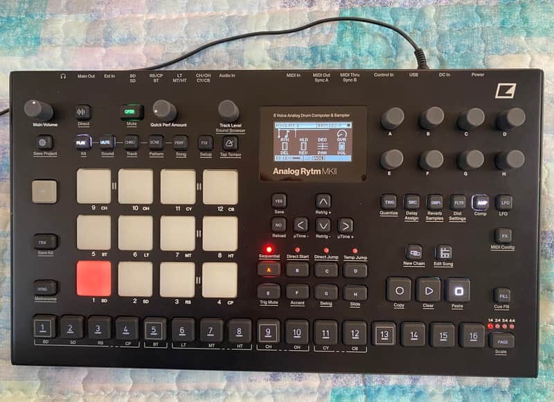 Elektron Analog Rytm MkII black - top condition incl. rack mount kit image 1