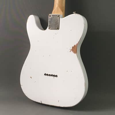 Vintage Custom USA Made Semi-Hollow TL72 Thinline Tele Chambered F Hole Relic White Fender Wide Ranges 6.6 Lb HSC image 12