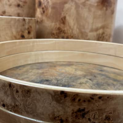 POPLAR MAPPA BURL exotic wood and Maple 7 pcs shell set - 5 ply core shells - Clear gloss polished BEST OFFERS ACCEPTED! image 6