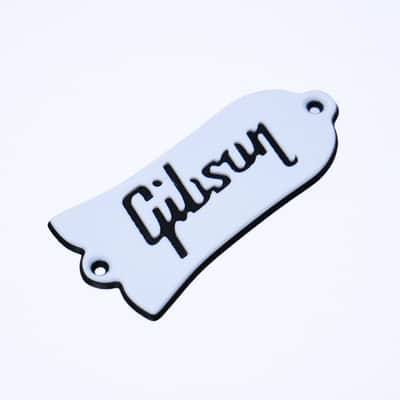 Custom Gibson Les Paul Truss Rod Cover - Gibson Logo (White & Black) image 1