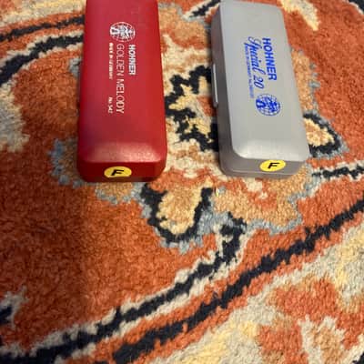 Hohner Harmonica (2) Golden Melody F Special 20 F EXC in Box Ship Free Tomorrow image 2