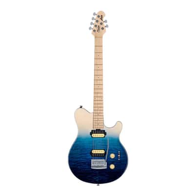 Sterling by MusicMan Axis AX3QM-SPB Spectrum Blue, Quilted Top, electric guitar image 3