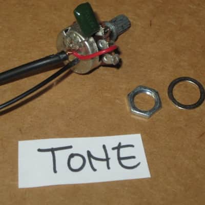 rarely used genuine Ibanez control harness (1 VOL pot B500K, 1 TONE pot A500K w/ capacitor, 1 jack) +main wires & nuts/washers & extra wires [NO switch] (from display piece 2018 Artcore AS-63 (NO: guitar, other parts) Metric, 18 spline coarse split shaft image 10